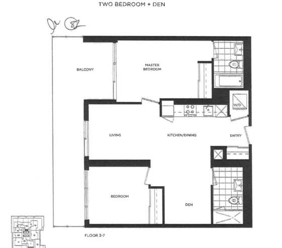 多伦多北约克2Bed+1den 2bath Condo出租 包车位水电暖气网络